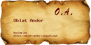 Oblat Andor névjegykártya