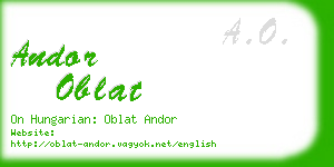 andor oblat business card